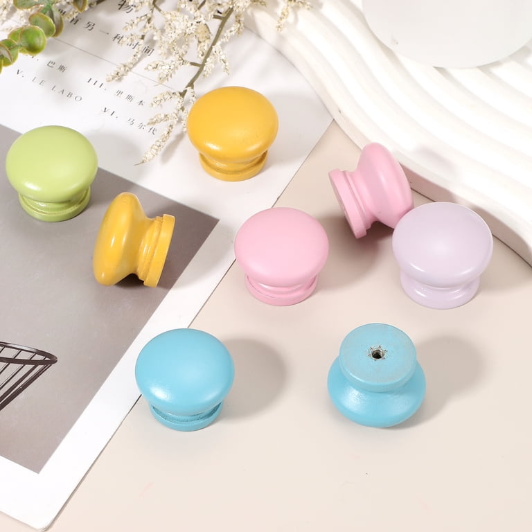 Uxcell 6 pack Drawer Knobs, Round Dresser Pulls, Decorative Drawer Knobs with Screw, Pink, Size: 1.3 x 1.02