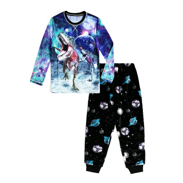 Wonder Nation Boys Long Sleeve Top and Pants Pajama Set, 2Piece, Sizes