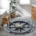 thumbnail image 3 of Round Rugs 3.3 Ft, Grey Rudder Coastal Non Slip Area Rugs for Kitchen Bedroom Entryway, Summer Nautical Beach Retro Washable Carpet Runner Rug Floor Mats for Bedroom Home Decor, 3 of 9