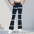 thumbnail image 3 of Ugoldhm Girls Striped Flare Pants - Elastic Waist Bell Bottom Trousers French Retro Style (5-16Y), 3 of 6