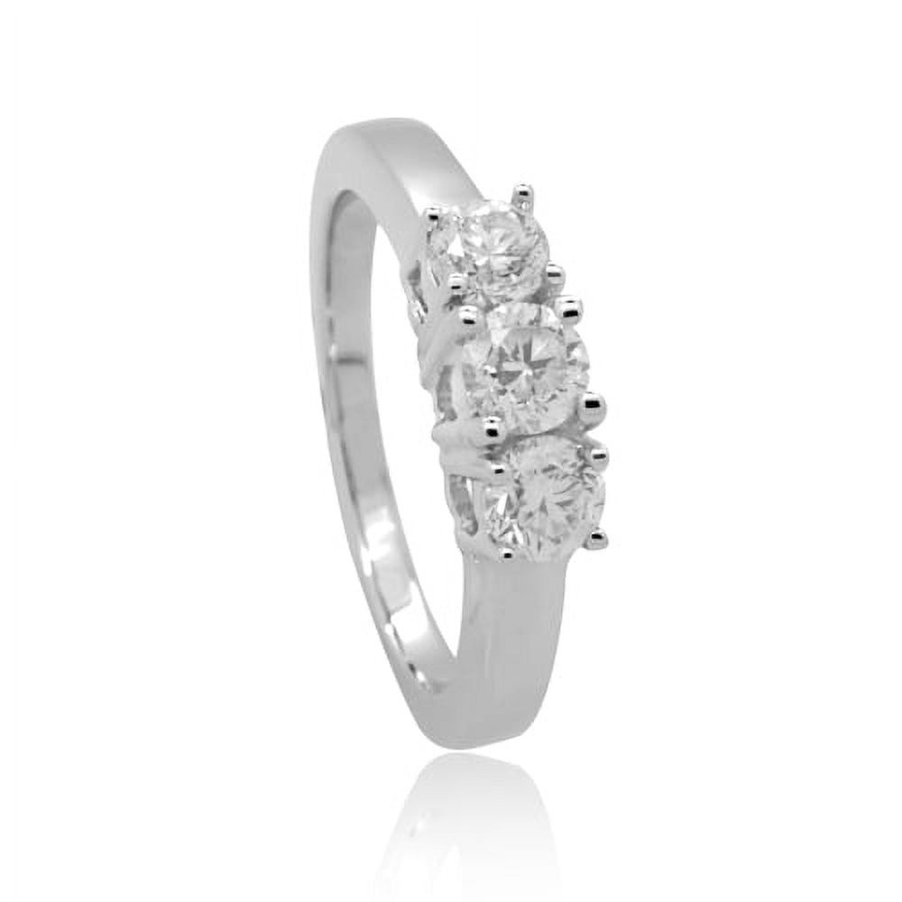14K White Gold 1.00 CTTW Three Stone Diamond Ring