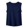 thumbnail image 7 of Sheghy Women's Tank Tops Cotton Women's Sleeveless Crew Neck Dual Pocket Loose Casual Summer Top, 7 of 7