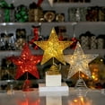 thumbnail image 6 of 10Inch Christmas Tree Topper Star, GoXteam Red Christmas Ornaments Treetop, LED Light Up Tree Toppers Christmas Tree Decoration, Glittered Metal Christmas Star for Christma Tree Ornament Decor, 6 of 7