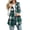 Green, variant on Women's Plaid Vest, Button Front Lapel Collar Sleeveless Jacket, Flannel Lined Casual Waistcoat with Pockets, Everyday Versatile Fall Winter Layering