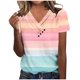 thumbnail image 1 of Camiseta de Manga Corta con Cuello en V, Camiseta Larga de Moda Y Ligera para Mujeres, 1 of 4