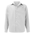 thumbnail image 6 of Wendoximz Mens Button Up Shirts Long Sleeve Mens Shirts Summer Men's Casual Fashion Solid Color Trend Loose Lapel Button Down Shirt, 6 of 8