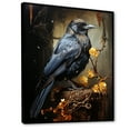 thumbnail image 2 of Designart "Dark Shadows Bring Mysterious Mood" Animals Bird Floater Framed Wall Art Living Room, 2 of 5
