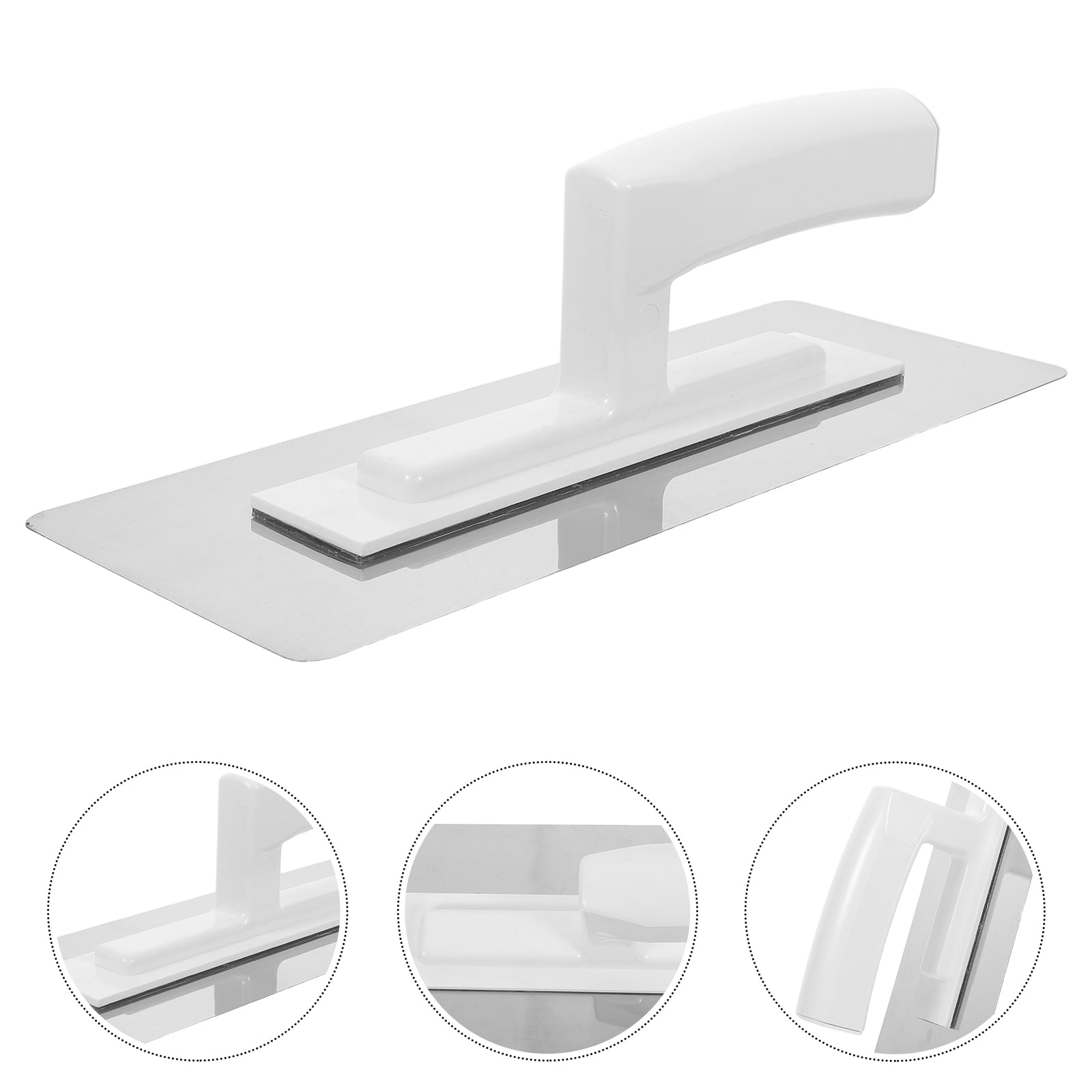 ETHZZLE Professional Masonry Trowel Tool in Plated Silver Stainless Steel for Home Concrete Wall Finishing