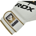 thumbnail image 4 of RDX F7 Leather Boxing Gloves for Men Women, Unisex Sparring Muay Thai Gloves for Punching Bag with Ventilated Palm, Golden, 16oz, 4 of 8