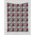 thumbnail image 1 of Geometric Tapestry, Bullseye Rhombuses with Hand Drawn Flowers Abstract Shapes Illustration, Wall Hanging for Bedroom Living Room Dorm Decor, 40W X 60L Inches, Pink Eggshell Black, by Ambesonne, 1 of 2