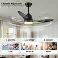 thumbnail image 7 of Noaman 42" Smart Ceiling Fan with Lights, Remote & Voice Control via Alexa/Google, Silent DC Motor, 6-Speed, Dimmable Color-Changing LED, Indoor/Outdoor Use, Black, 7 of 7
