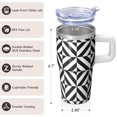 thumbnail image 3 of Leak-Proof Lid 20oz Stainless Steel Tumbler with Handle and Straw, Geometric Texture Double Wall Insulated Coffee Mug, 3 of 5