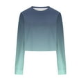 thumbnail image 4 of cocolona Womens Cropped Sweatshirts Fall Long Sleeve Crew Neck Shirts Fashion Casual Gradient Color Pullover Tops, 4 of 6
