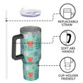 thumbnail image 4 of 40oz Pioneer Flower Floral Print Pattern Insulated Tumbler with Handle, BPA-Free Leak Proof Lid and Straws, Double Wall Vacuum, Hot 12h/Cold 34h, 4 of 6