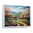 thumbnail image 2 of Designart "Apple Orchard Countryside Blooming painting I" Countryside Floater Framed Canvas Art Print, 2 of 7