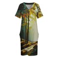 thumbnail image 4 of Vestido de bolsillo suelto abstracto de bosque Vestido de mujer Falda de verano para mujer Vestidos de gala, 4 of 7