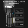 thumbnail image 3 of Strong Light Flashlight Cross-Border OutdoorLEDPortable and versatilecobZoom Charging Long Endurance Mini Small Flashlight (912), 3 of 6