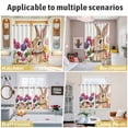 thumbnail image 5 of Easter Bunny Kitchen Curtains Window Panels, Spring Colorful Daisy Flowers Rabbit Rustic Insulated Window Treatment Curtain, Grommet Curtains for Bedroom/Living Room/Bathroom, 2 Piece 52"Wx63"L, 5 of 8