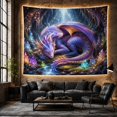 thumbnail image 6 of Floral Garden Intricately with Scaled Dragon Hues Curled, Mystical Fantasy for Space Lovers, Galaxy Room Decor, Mother'S Day Gift, Tapestry Wall Hanging for Bedroom and Dorm, 6 of 7