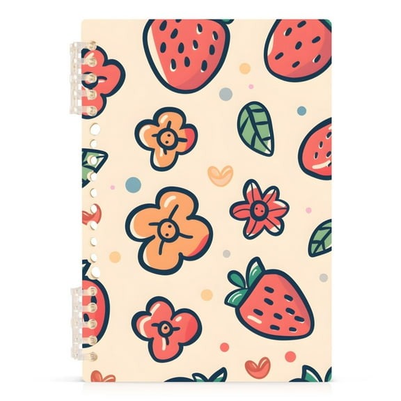 Cute Strawberry Spiral Journal Notebook College Ruled Notebook 8.3" x 5.7" A5 Lined Thick Paper Page