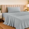 thumbnail image 3 of Lux Decor Rayon from Bamboo Blend Sheets Twin - 3 Piece Soft Cooling Bed Sheets Set, Grey, 3 of 9