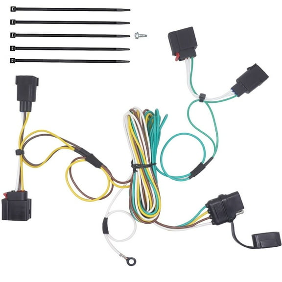 CARROFIX T-Connector Vehicle Custom Wiring Harness with 4-Way Flat Trailer Connector, Compatible with 2007 - 2013 Jeep Grand Cherokee