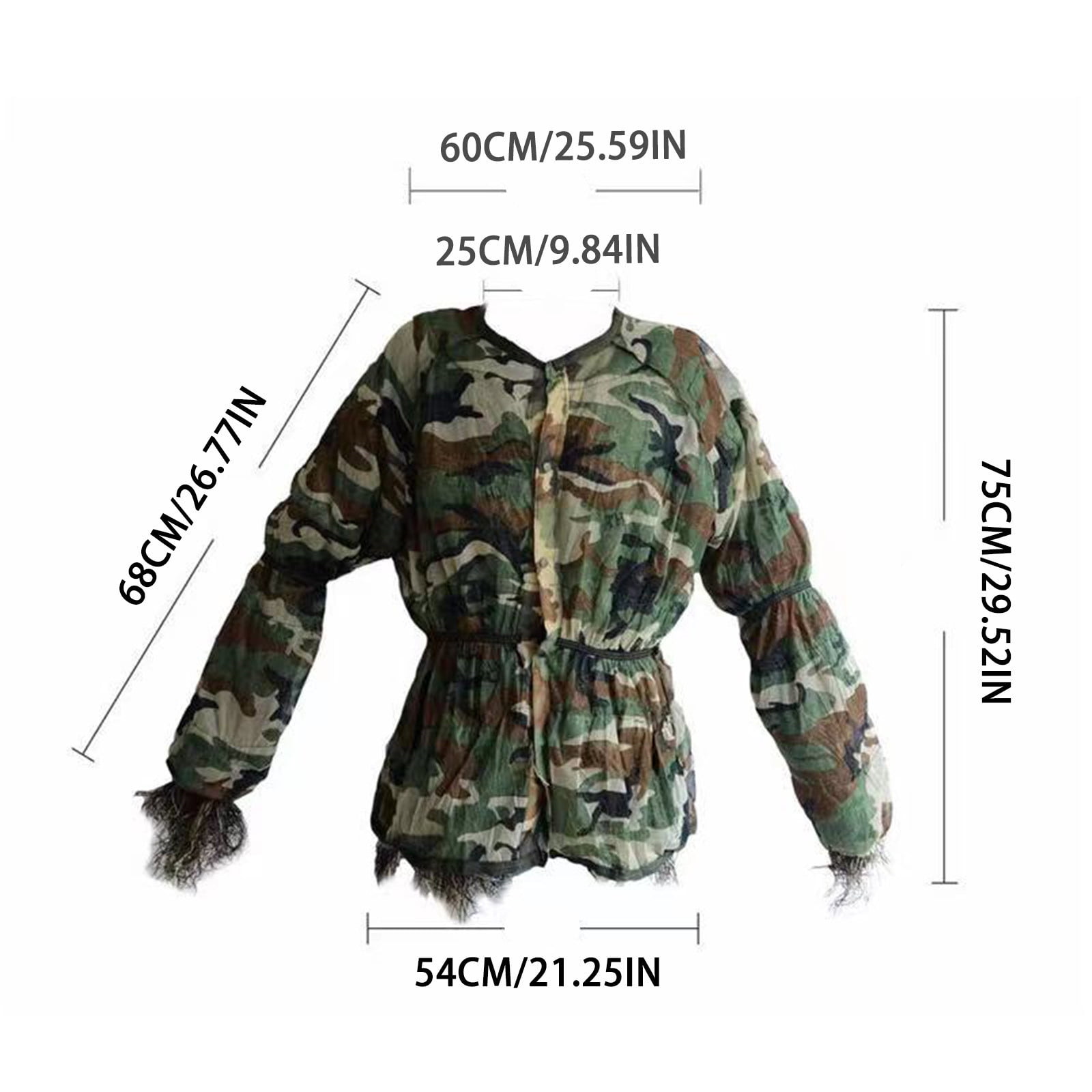 Dpityserensio 5 In 1 Ghillie Suit 3D Camouflage Hunting Apparel Including Jacket Pants Hood Carry Bag