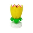 thumbnail image 3 of Lotus Flower Musical Birthday Candle Rotating Spin Magic Cake Topper Party, 3 of 4