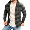 thumbnail image 3 of cllios Mens Flannel Shirts Plaid Hoodies Streetwear Button Down Shirt Jacket Regular Fit Long Sleeve Lightweight Jacket, 3 of 3