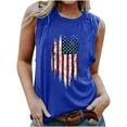 thumbnail image 2 of GaThRRgYP Summer Tops,Women's Sleeveless Floral Top,Women's Independence Day Printed Round-neck Tank Tops Loose Tops Blue XXL, 2 of 4