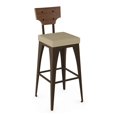 thumbnail image 1 of Amisco Rally 30.88" Fabric Bar Stool in Beige/Brown/Medium Brown, 1 of 3