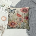 thumbnail image 2 of COMIO  Decorative Throw Pillow Covers Spring Flower Bird Butterfly Pillow Cases Cushion Cases Burlap Toss for Living Room,Couch and Bed (Flower and Bird), 2 of 5