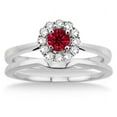 thumbnail image 2 of 1.25 Carat Ruby & Diamond Bridal set Halo on 10k White Gold, 2 of 2