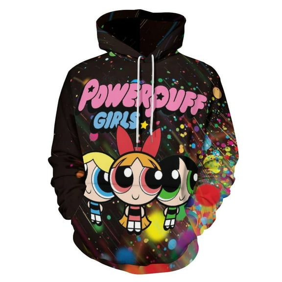 The Powerpuff Girls Unisex Sweatshirts Loose Pullover Sweater Hooded Hoodie 3D Printing Jacket Winter Fall Clothes S