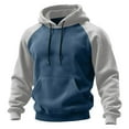 thumbnail image 2 of yuCgh Men's Colorblock Hoodie Sweatshirt, Plus Size Casual Sports Pullover, Trendy Two-Tone Design for Loose Fit and Everyday Comfort,Blue 3XL, 2 of 6