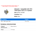thumbnail image 2 of Alternator - Compatible with 1994 - 1998 Toyota T100 2.7L 4-Cylinder 1995 1996 1997, 2 of 2