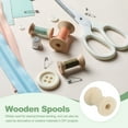 thumbnail image 5 of Wooden Empty Spools, Unfinished Wood Thread Spools Fit for Embroidery Sewing Machines Crafts Wire Weaving Bobbins Natural Color 1.2"x0.8", 5 of 6