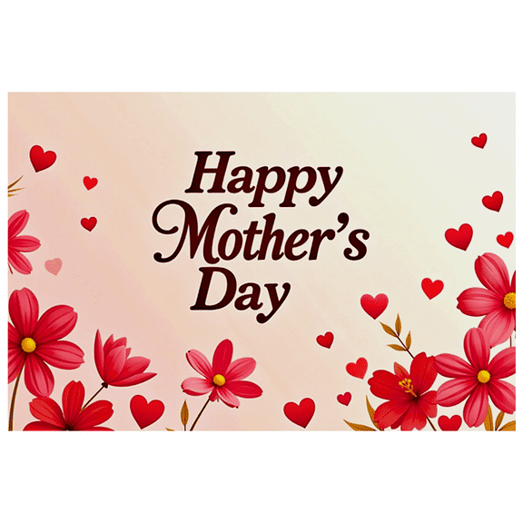 Pink Background Happy Mothers Day Banner with Floral Heart Elements Party Decoration Photography Prop Family Gathering Celebration Event Decor