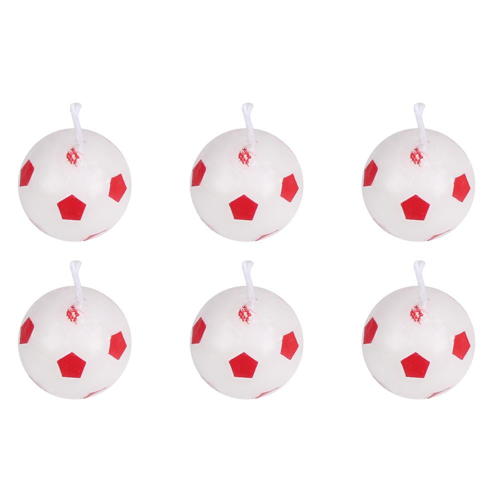 HERCHR 6Pcs Cute Soccer Ball Football Birthday Party Cake Candles