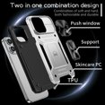 thumbnail image 3 of ShellTech for iPhone 13 Pro Max Case with Slide Camera Cover,Military Grade Protection Case Shockproof Ring Kickstand Cover for iPhone 13 Pro Max ,Silver, 3 of 10