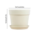 thumbnail image 3 of Imitation Ceramic Plastic Plant Pot with Matching Saucer, Thickened Conical Flower Planter with Drainage Hole for Indoor Outdoor Garden Decor Beige, 3 of 6