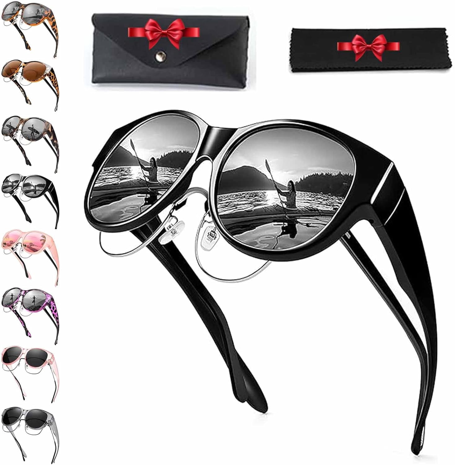 Fit Over Glasses Sunglasses Women Oversized Polarized UV400 Protection 2 Pack Myiaur 2 Pack Cover Sunglasses Women Polarized UV400 Ecuador  main image 4
