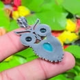 thumbnail image 3 of Natural Aqua Chalcedony,Blue Topaz Stone 925 Sterling Silver Pendant 1.97", 3 of 3