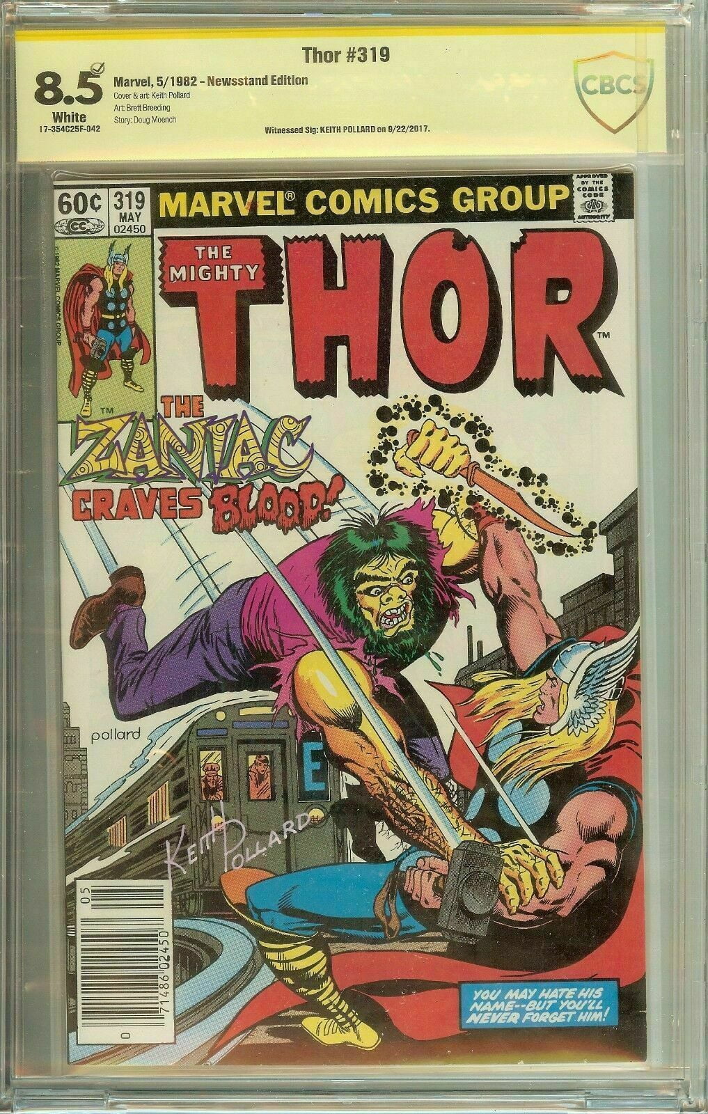 The Mighty Thor #319 CBCS 8.5 Signed by artist Keith Pollard