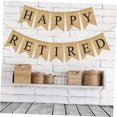 thumbnail image 3 of Toyvian HAPPY RETIRED Linen Bunting Banner for Decor Khaki Pineapple Pattern Indoor Outdoor Use 8.5 x 5.5 Inches, 3 of 7