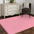 thumbnail image 3 of Pink 3x5 Area Rugs, Farmhouse Solid Pink Color Modern Art Non-Skid Rubber Backing Large Rectangle Rugs - Living Room Bedroom Home Office, Indoor Floor Mat Carpets Washable Rug, 3 of 9