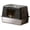 Black, variant on Enclosed Cat Litter Box, Stainless Steel Base Anti-Urine Leakage Non-Sticky Dual Entry Top and Front Door for Pets (Gray)