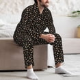 thumbnail image 7 of Hirioo Flower Pattern On Black for Men's Pajama Sets 2 Piece Pjs Men's Long-Sleeved Pajama Set Button Down Sleepwear,S-XXL-X-Large, 7 of 7