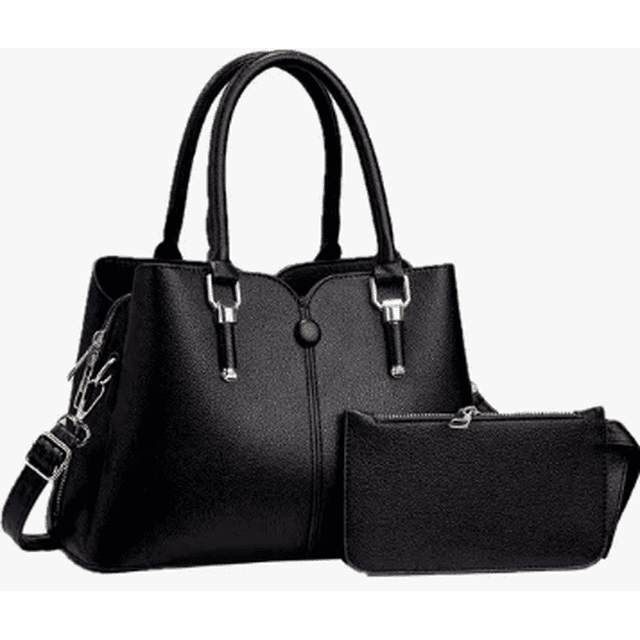 Bolsa Xtellar Mujer Bandolera Cartera Casual Vintage 2pzs Color Negro