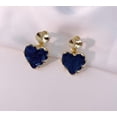 thumbnail image 2 of Clip on 1 1/4" bent gold and blue dangle heart screw back earrings, 2 of 4